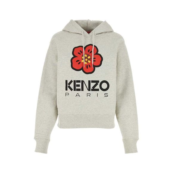 KENZO Sweaters - KENZO Melange Light Grey Stretch Cotton Sweatshirt